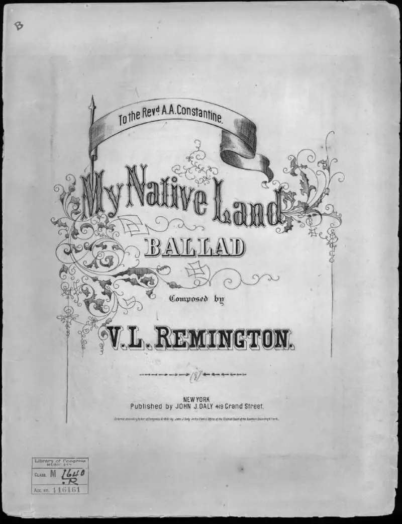 Первая страница нот «My native land»