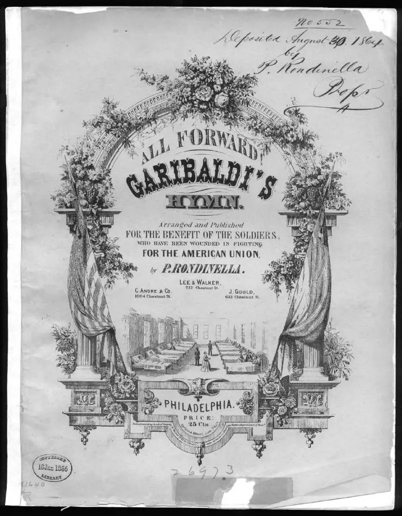Первая страница нот «All Forward! Garibaldi's hymn»