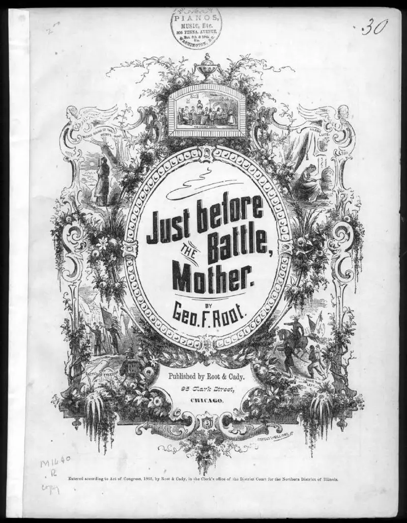 Первая страница нот «Just before the battle, mother»