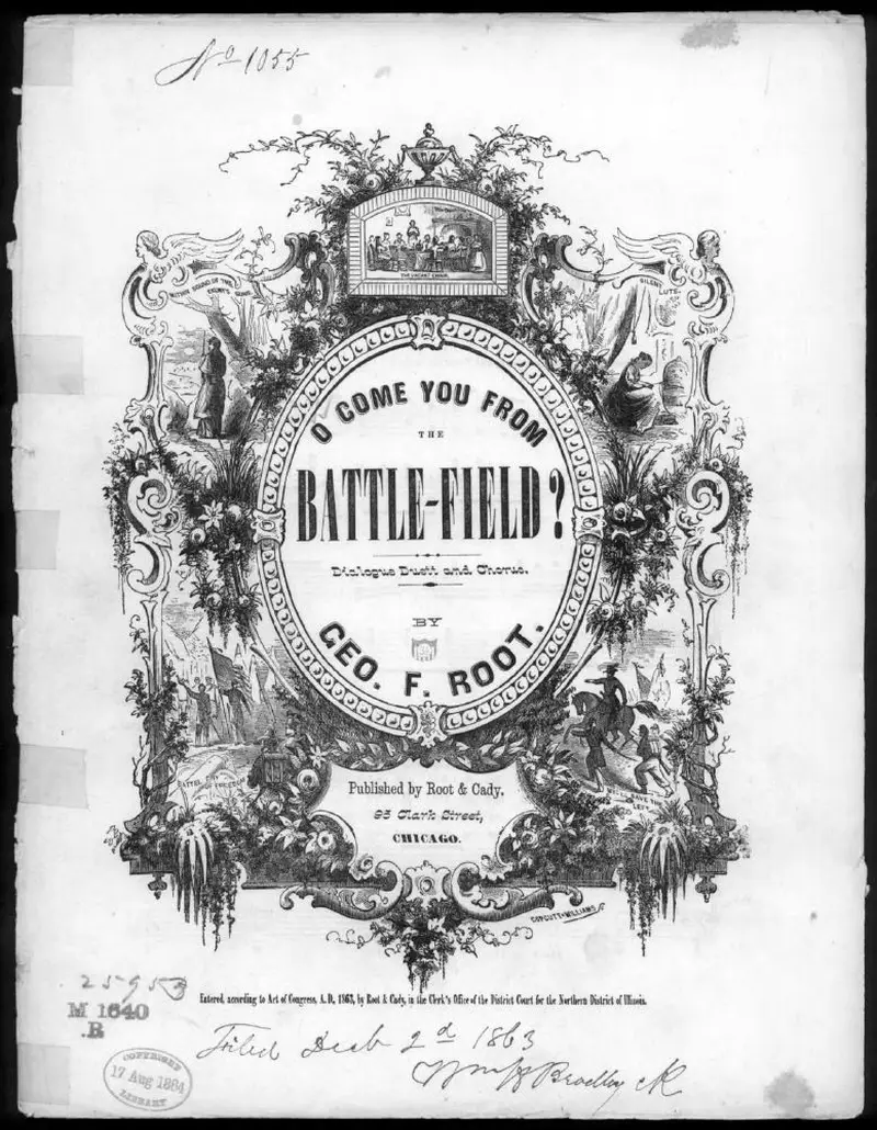 Первая страница нот «Oh, come you from the battle-field?»