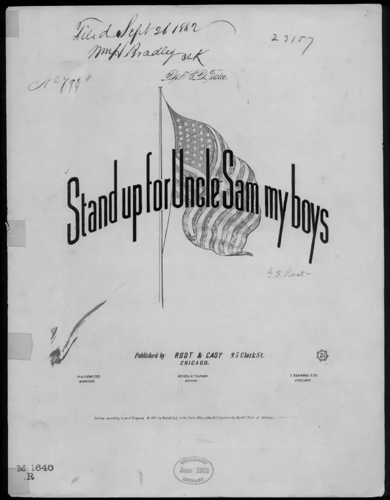 Первая страница нот «Stand up for Uncle Sam, my boys!»