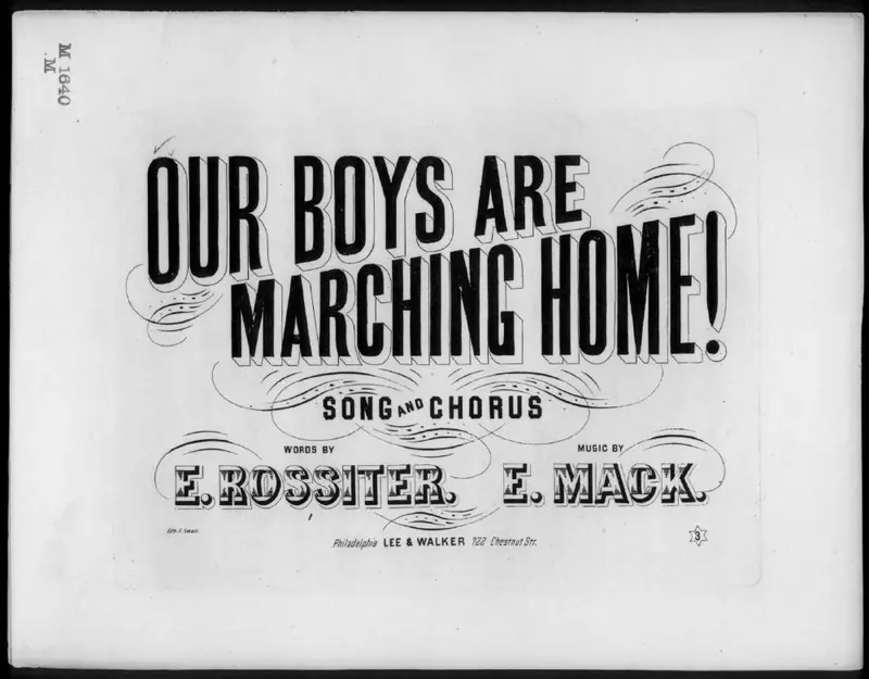 Первая страница нот «Our boys are Маршing home»