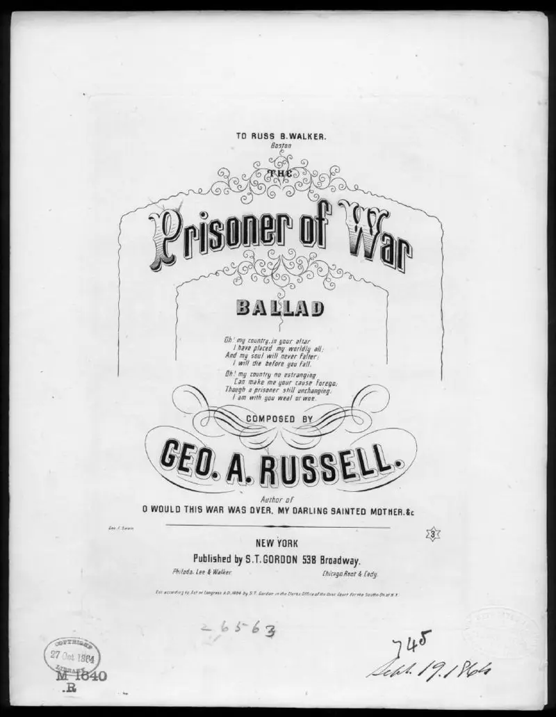Первая страница нот «The Prisoner of war»