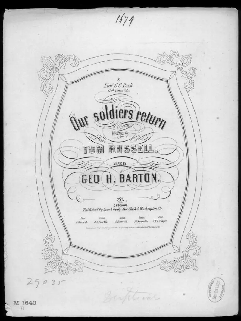 Первая страница нот «Our soldiers return»