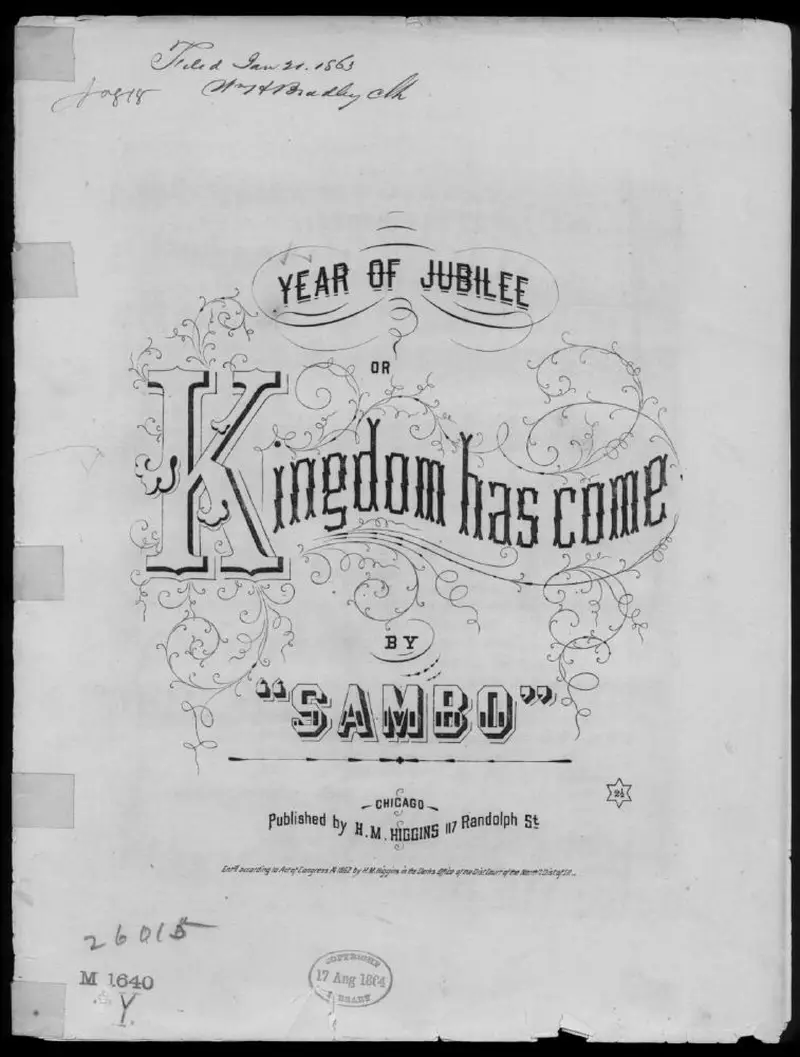 Первая страница нот «Year of jubilee, or Kingdom has come!»