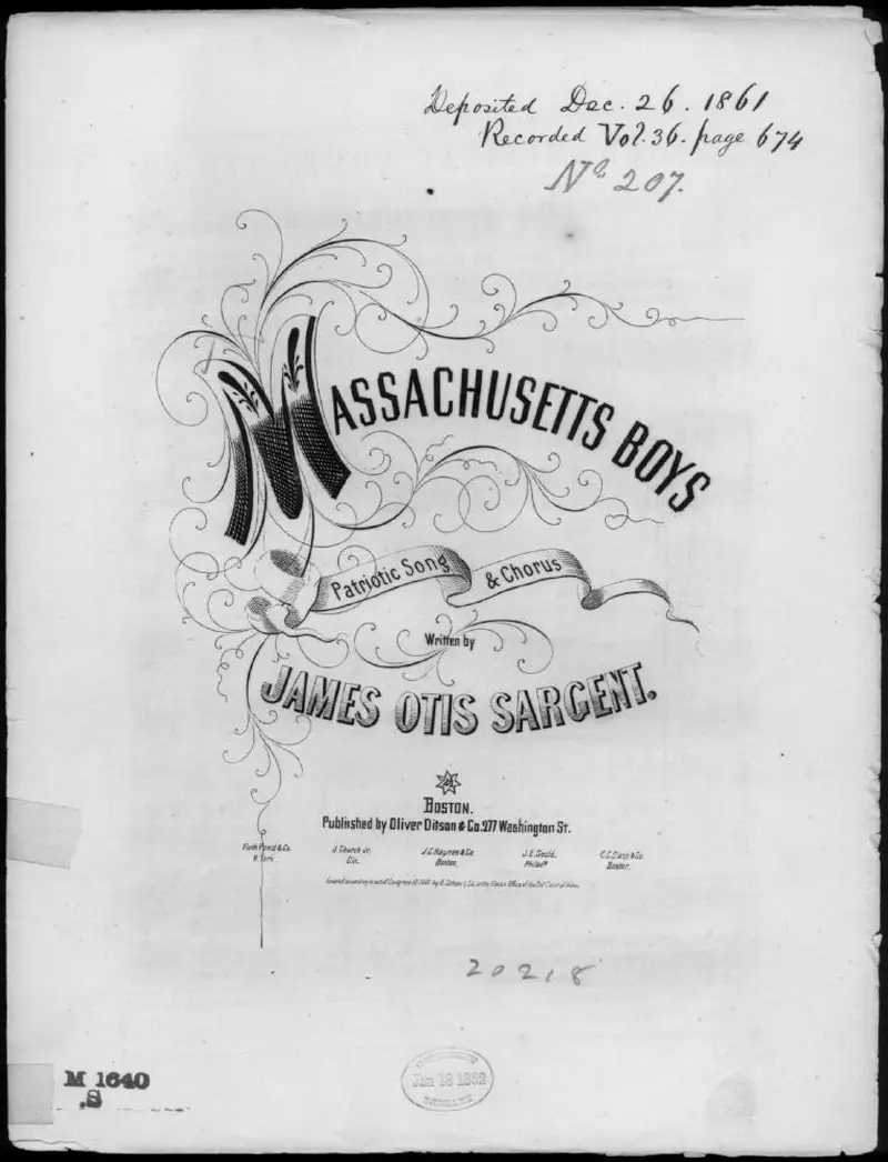 Первая страница нот «Massachusetts boys»