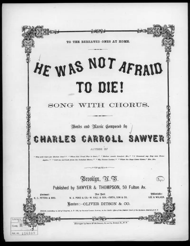 Первая страница нот «He was not afraid to die»