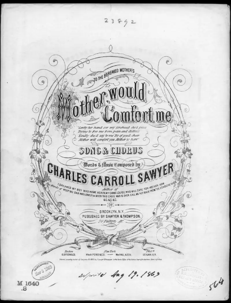 Первая страница нот «Mother would comfort me»