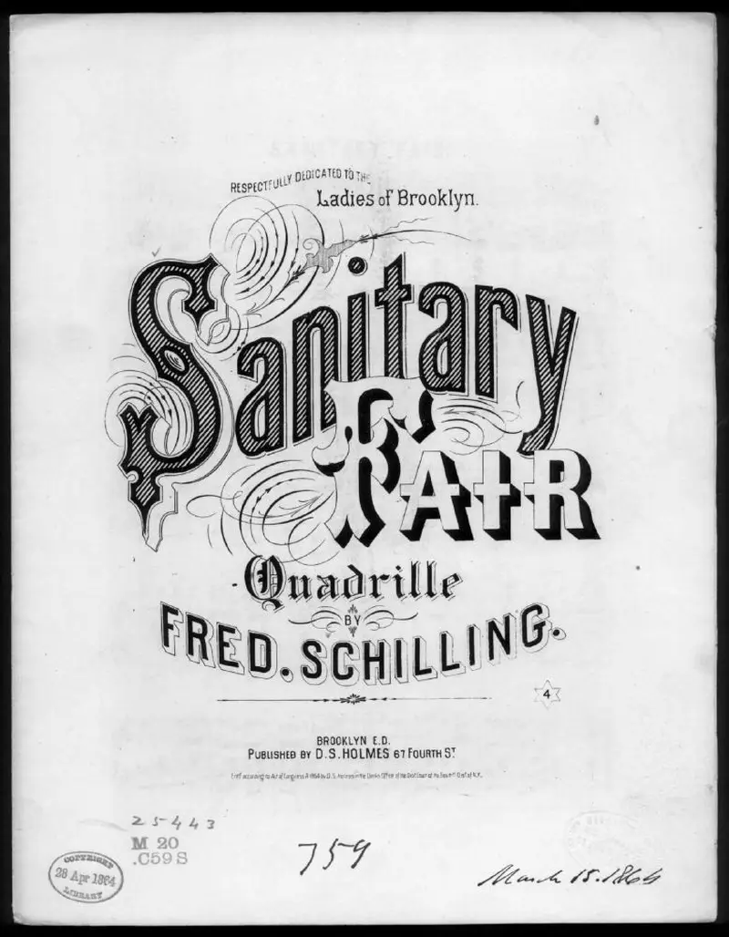Первая страница нот «Sanitary fair! Quadrilles»