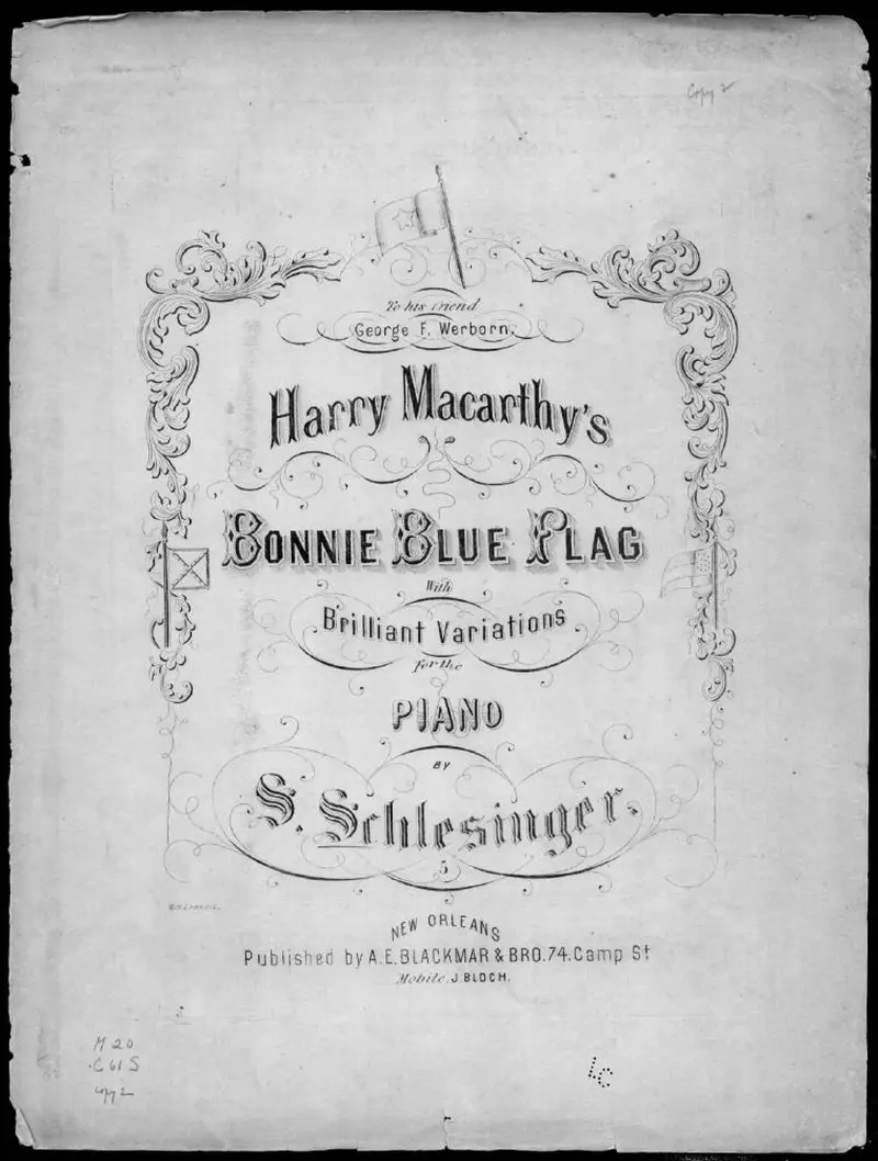 Первая страница нот «The Bonnie blue flag, with Вариации»