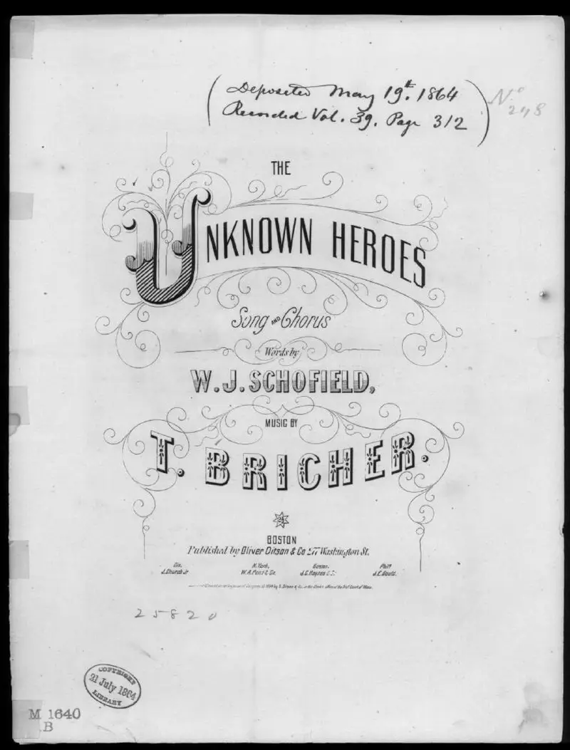 Первая страница нот «The Unknown heroes»