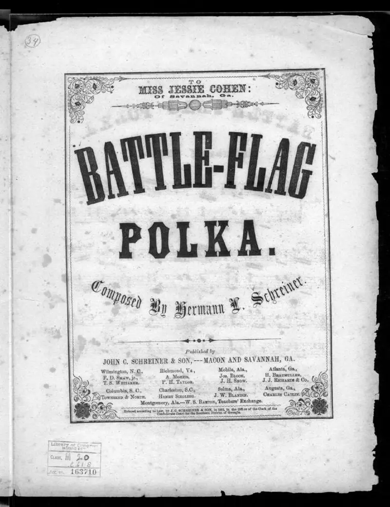 Первая страница нот «Battle-flag polka»