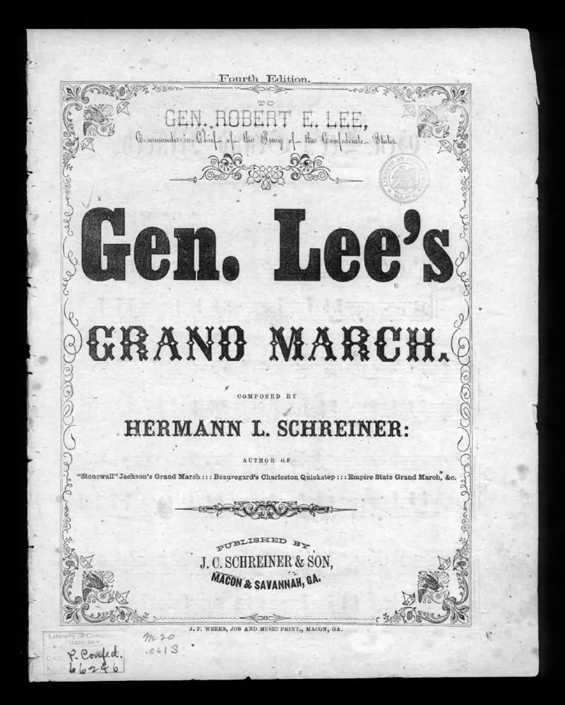 Первая страница нот «Gen. Lee's grand Марш»