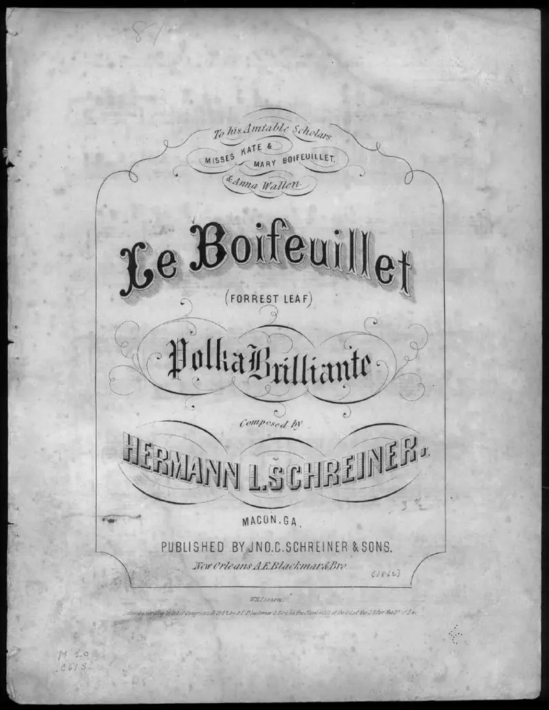 Первая страница нот «Le boifeuillet (Forrest leaf), polka brilliante»