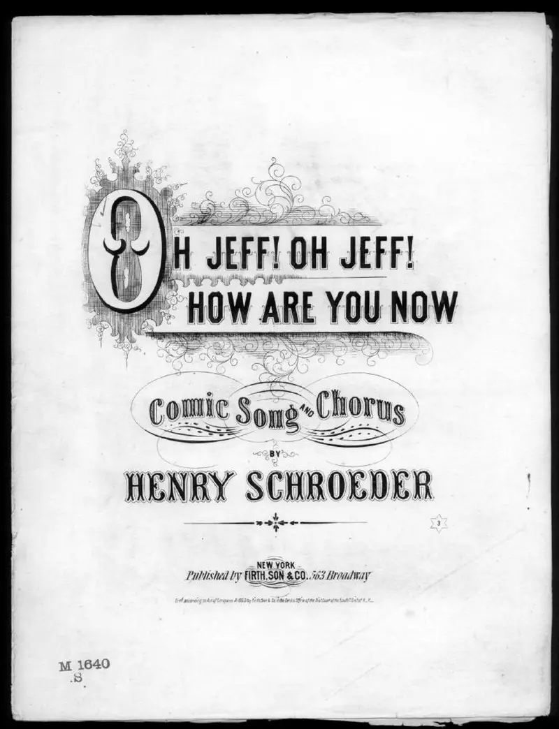 Первая страница нот «Oh Jeff! oh Jeff! how are you now!»