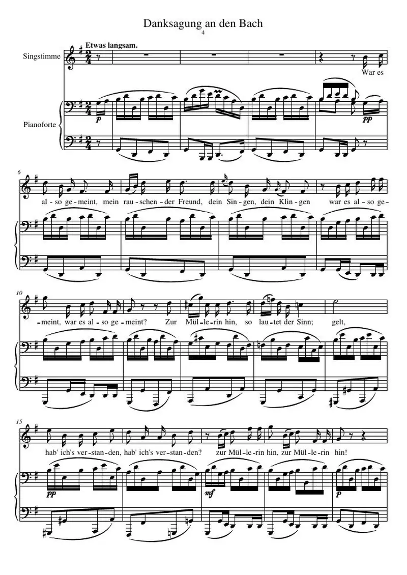 Первая страница нот «Danksagung an den Bach»