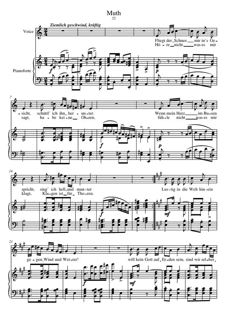 Первая страница нот «Muth»