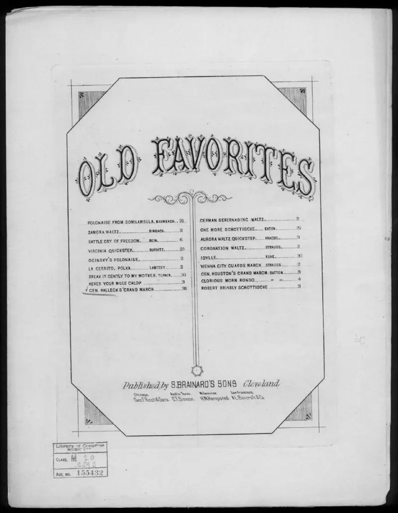 Первая страница нот «General Halleck's grand Марш»