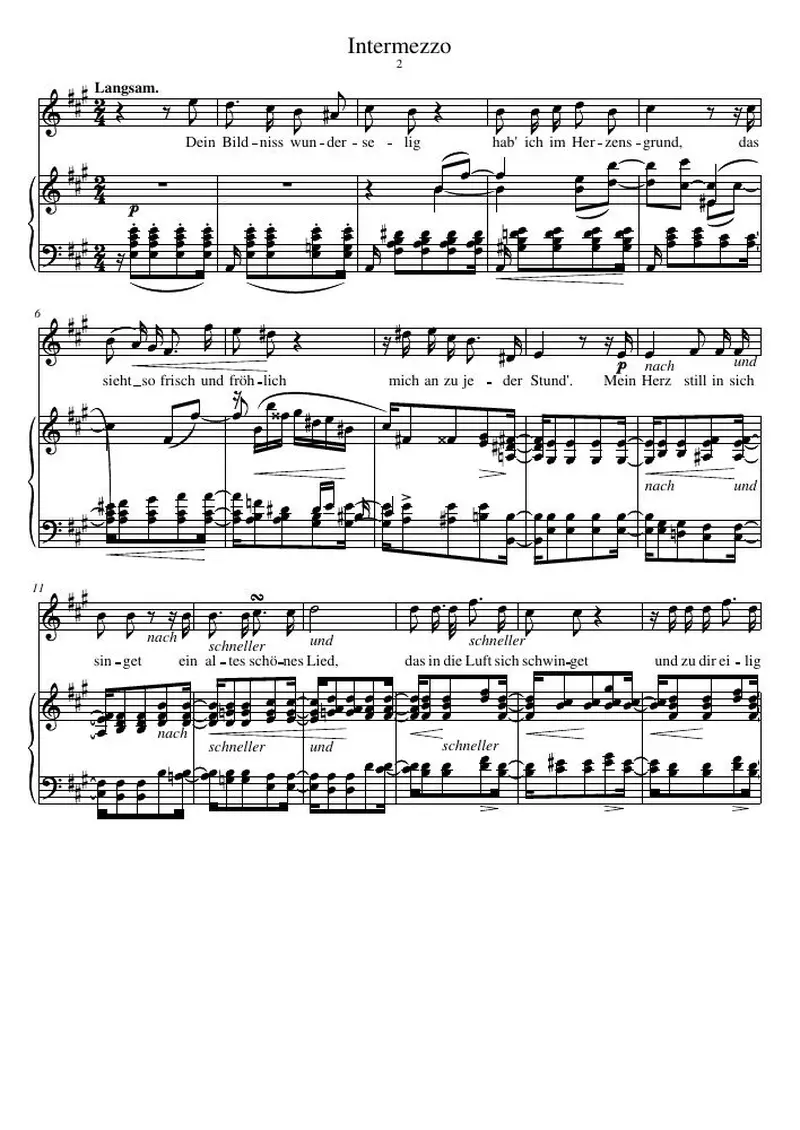 Первая страница нот «Intermezzo»