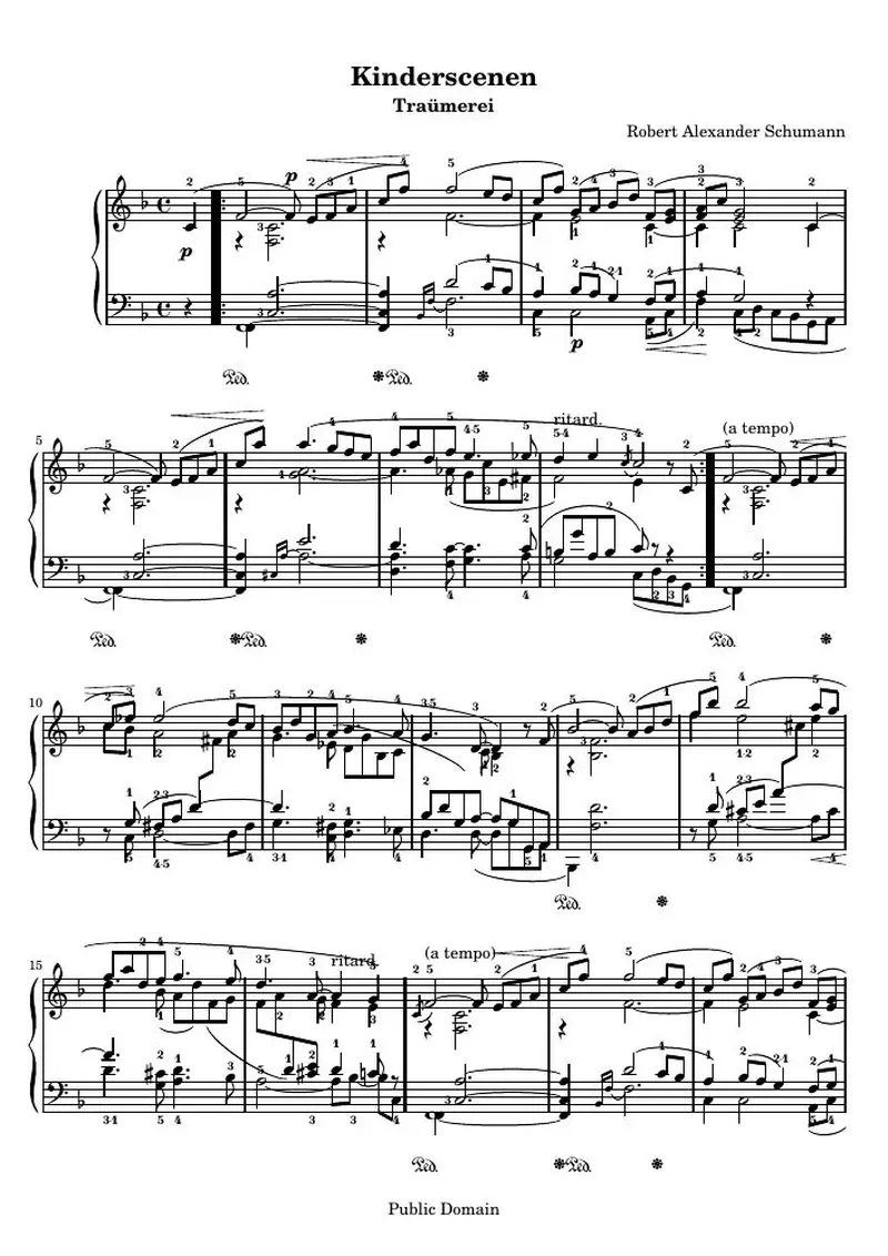 Первая страница нот «Детские сцены - Traümerei»