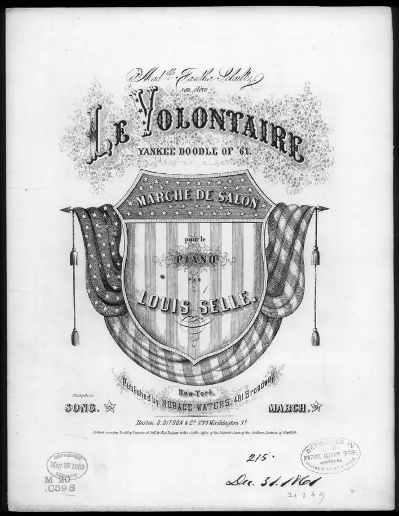 Первая страница нот «Le volontaire, Марш de salon»