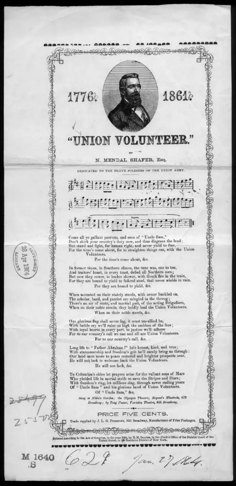 Первая страница нот «Union volunteer»