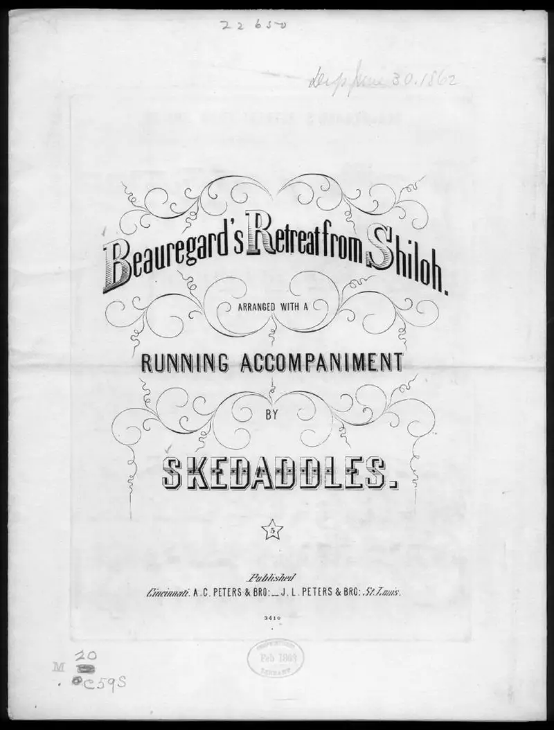 Первая страница нот «Beauregard's retreat from Shiloh»