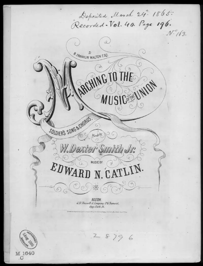 Первая страница нот «Маршing to the music of the Union»