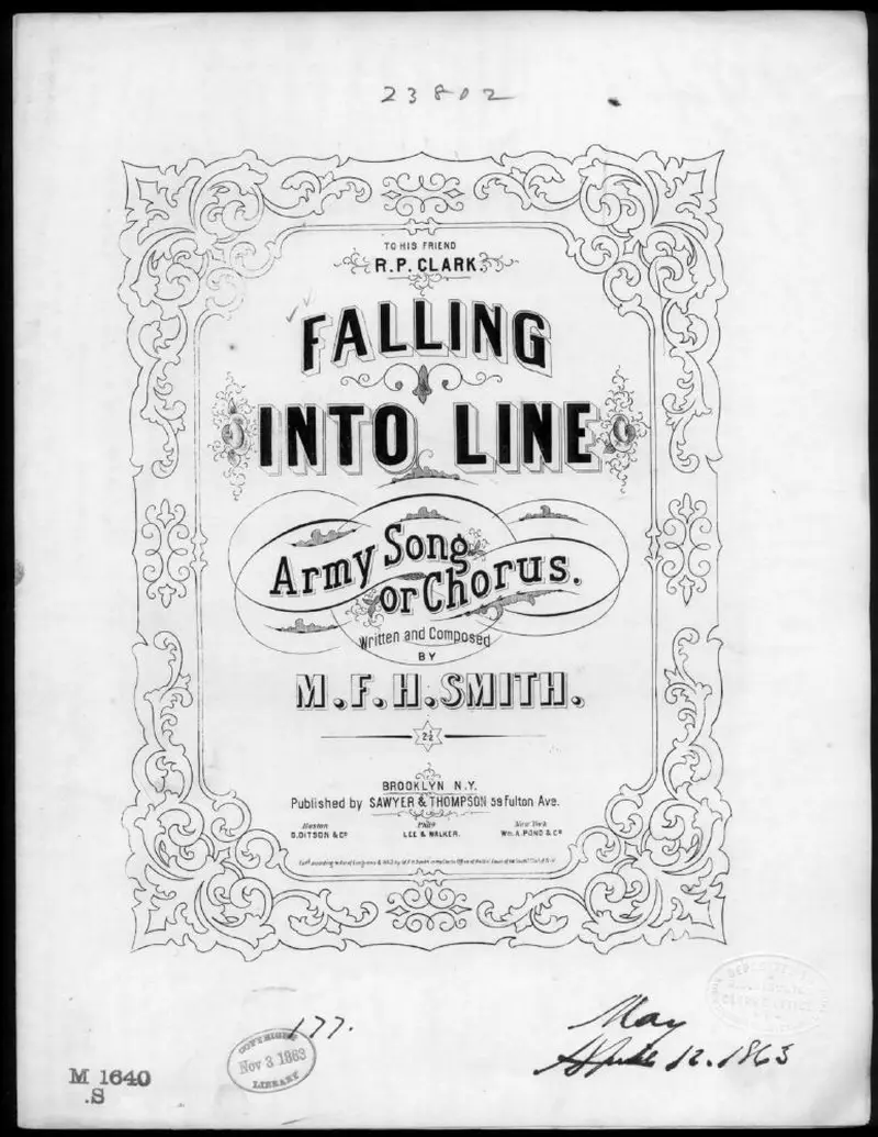 Первая страница нот «Falling into line»
