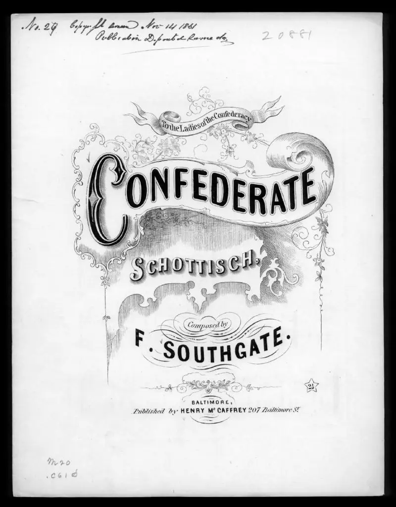 Первая страница нот «Confederate schottisch»