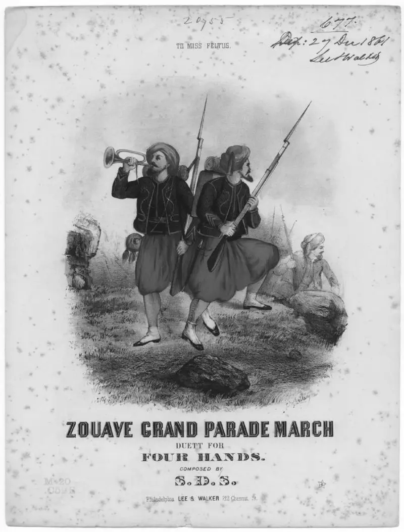 Первая страница нот «Zouave grand parade Марш»