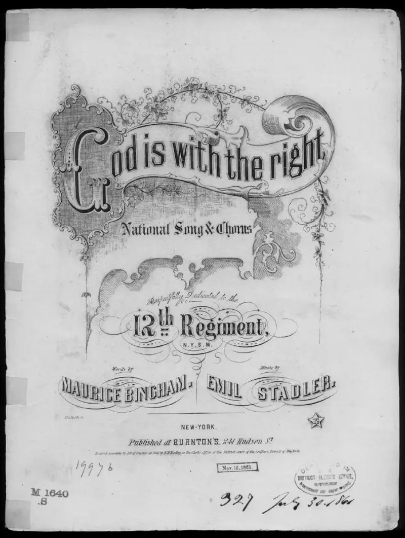 Первая страница нот «God is with the right»
