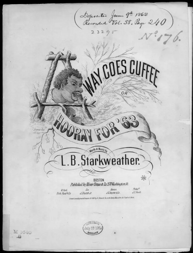 Первая страница нот «Away goes Cuffee, or Hooray for 63»