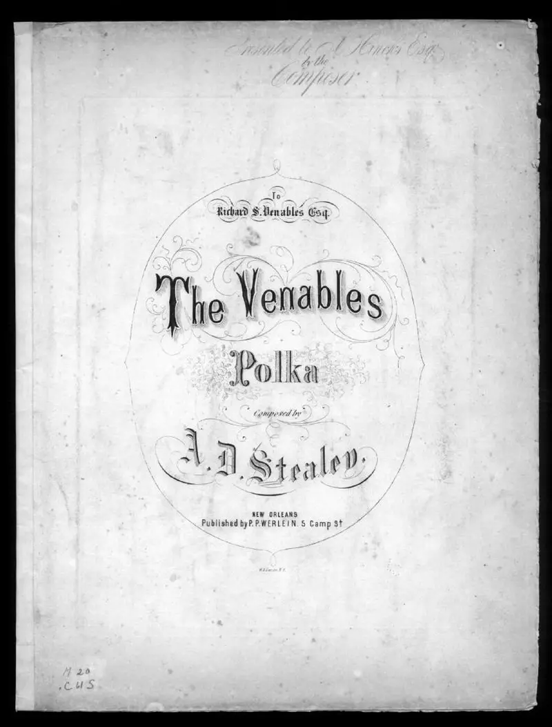 Первая страница нот «The Venables polka»