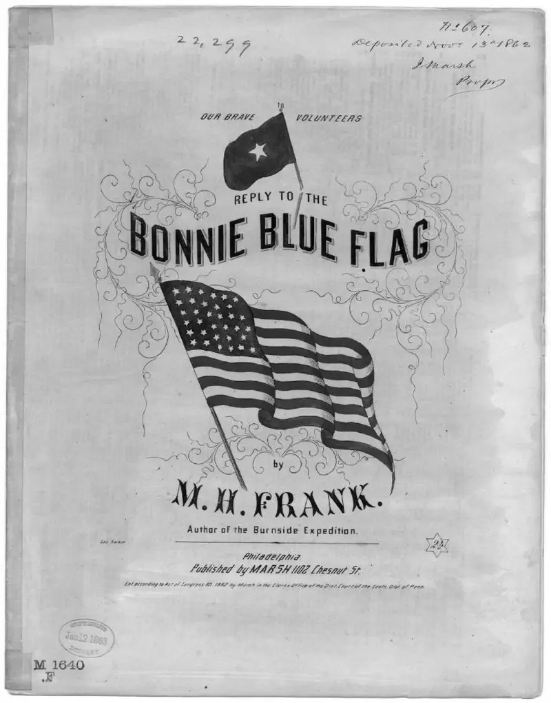 Первая страница нот «Answer to the bonnie blue flag»