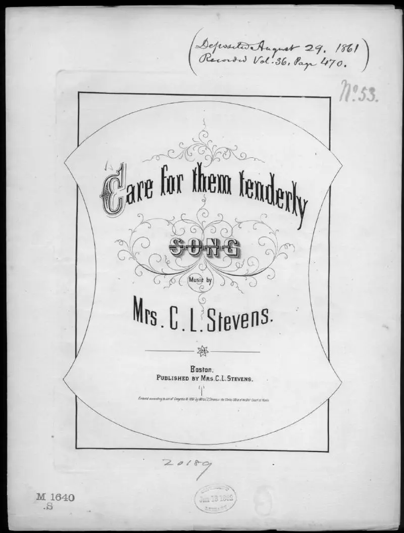 Первая страница нот «Care for them tenderly»