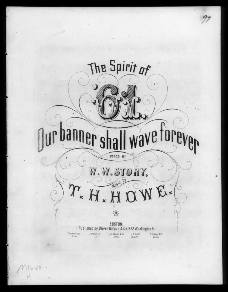 Первая страница нот «Our banner shall wave forever»