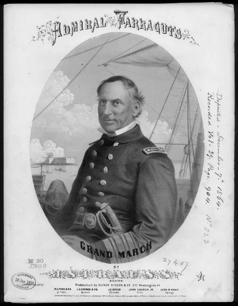 Первая страница нот «Farragut's grand Марш»