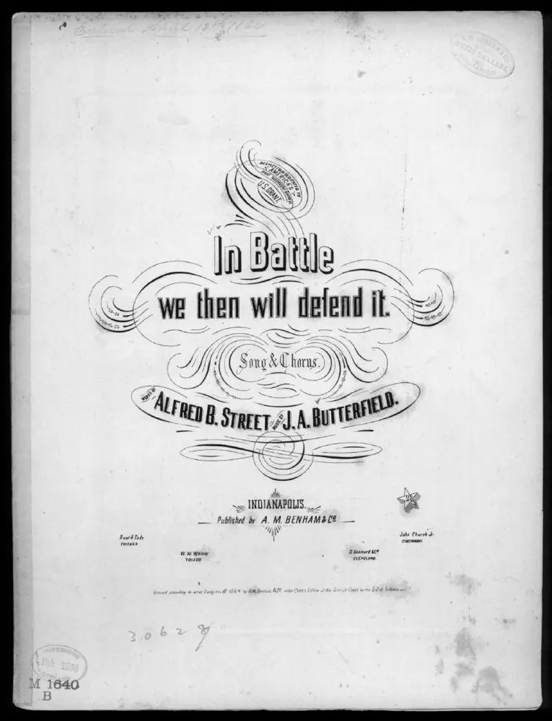Первая страница нот «In battle we then will defend it»