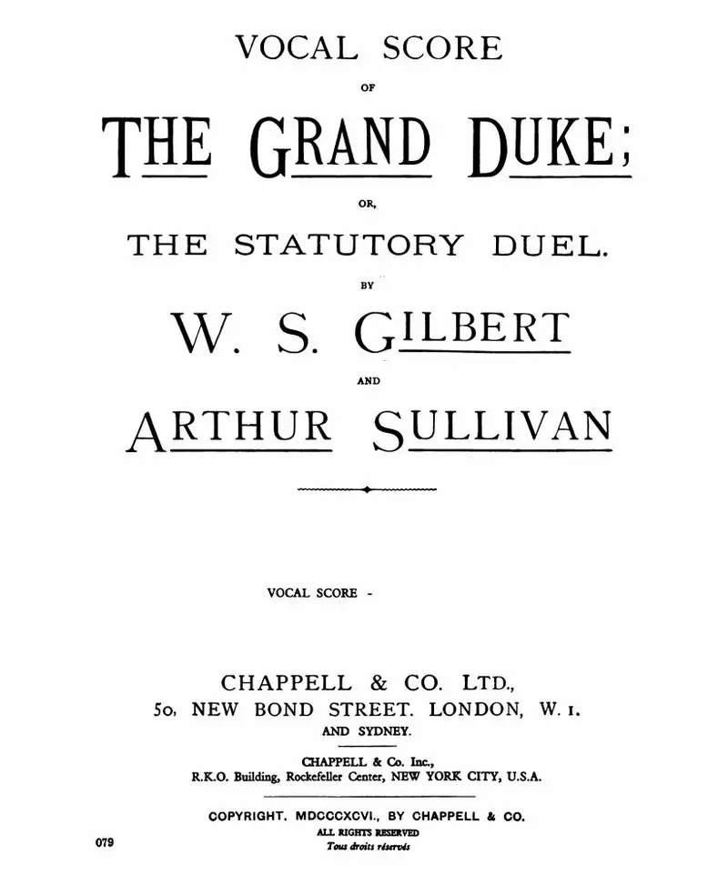 Первая страница нот «The Grand Duke»