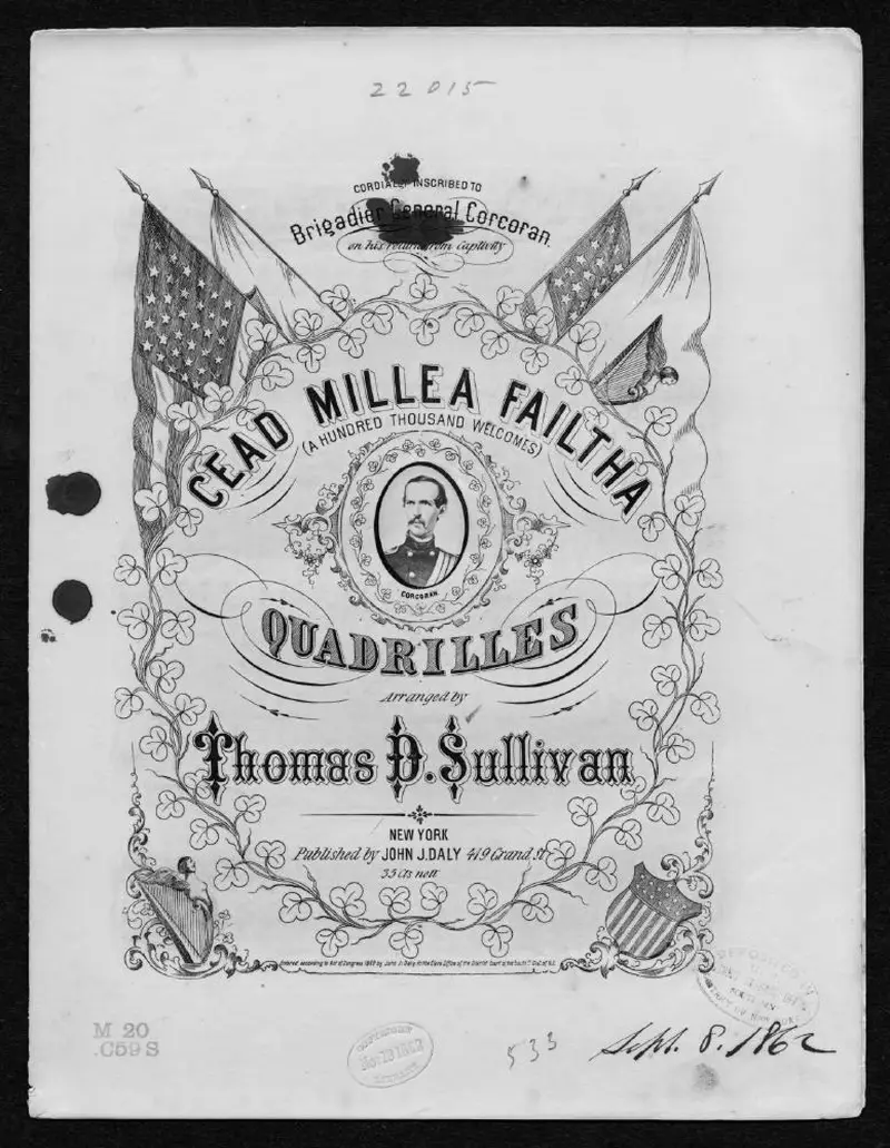 Первая страница нот «Cead millea failtha, quadrilles»
