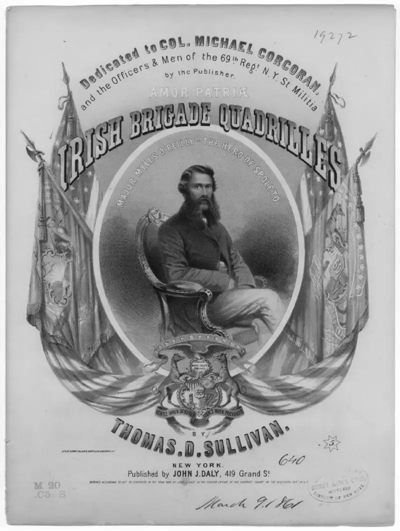 Первая страница нот «Irish brigade quadrille»