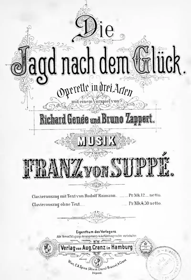 Первая страница нот «Die Jagd nach dem Glück»