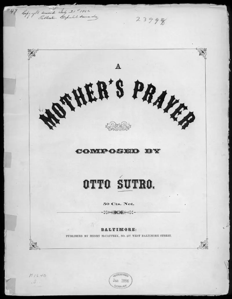 Первая страница нот «A Mother's prayer»