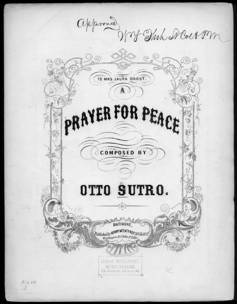 Первая страница нот «A Prayer for peace»