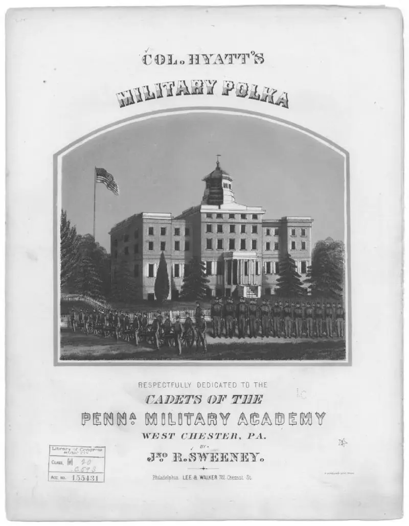 Первая страница нот «Col. Hyatt's military polka»