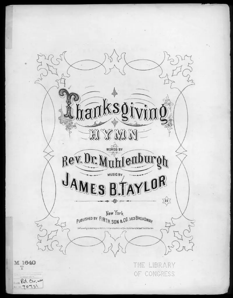 Первая страница нот «Thanksgiving hymn»
