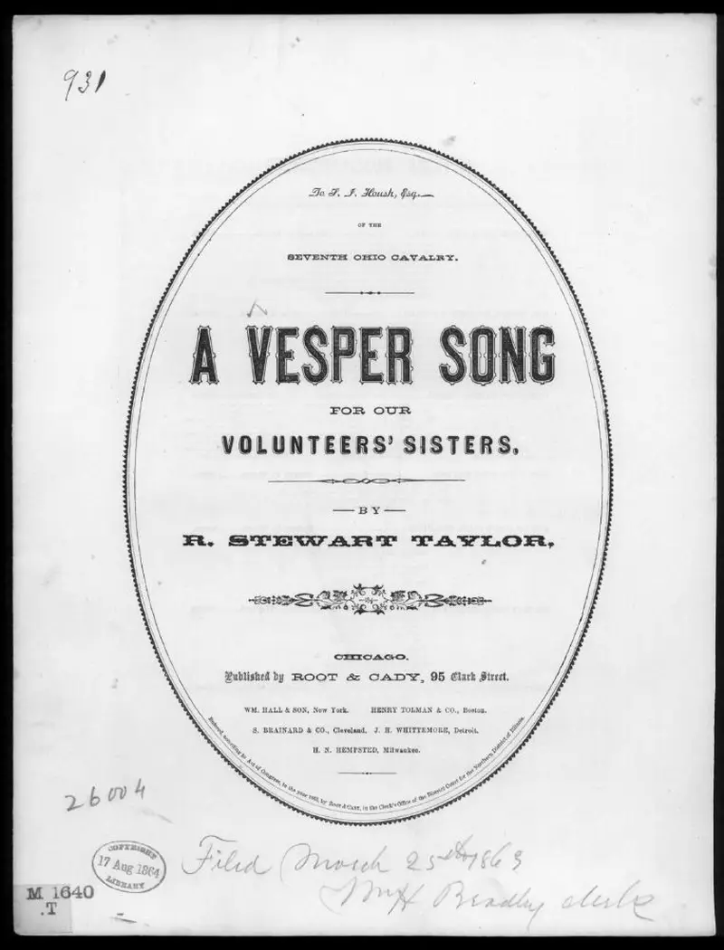 Первая страница нот «Vesper Песня»