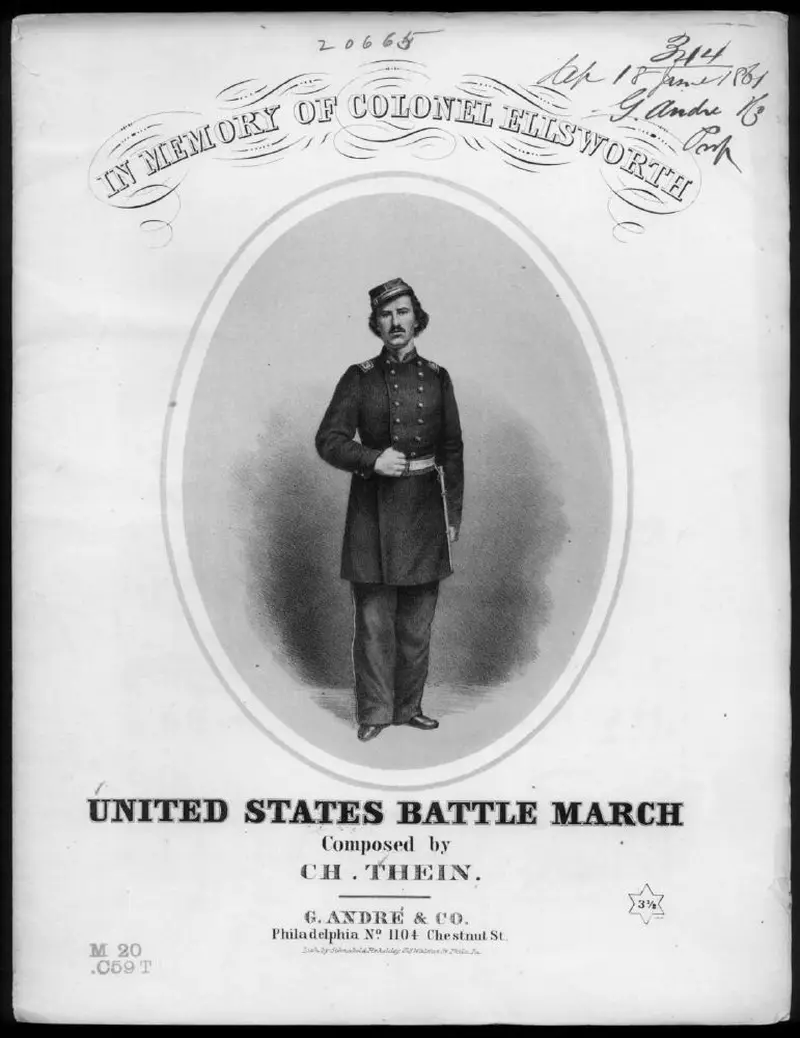 Первая страница нот «United States battle Марш»