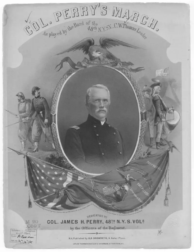 Первая страница нот «Col. James H. Perry's grand Марш»